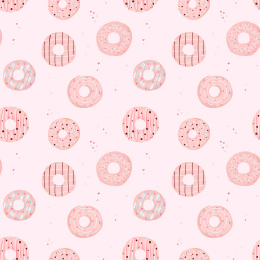 粉色甜甜圈卡通手绘图案