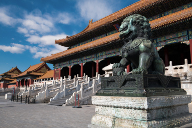 北京故宫太和门铜狮