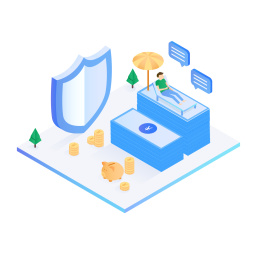 个人借贷，金融安全保障，3d矢量等轴图