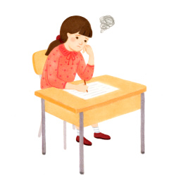 学生上课考试做作业插画