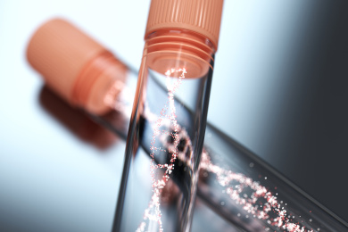 实验室里的白色试管，干净明亮，三维制作。