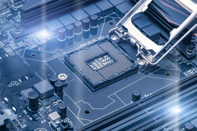 电子电路板芯片特写