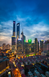 上海城市建筑夜景风光