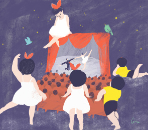 儿童 剧场 演出 童年梦想  成长艺术教育  插画