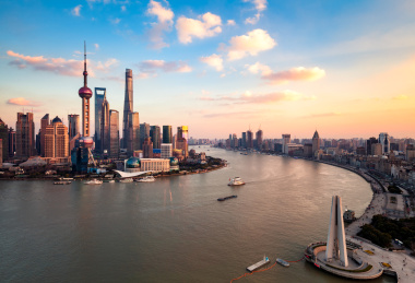 航拍上海城市建筑风光