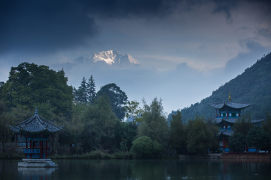 中国去南丽江玉泉公园风光