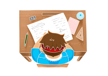 高考，考试，复习，插画