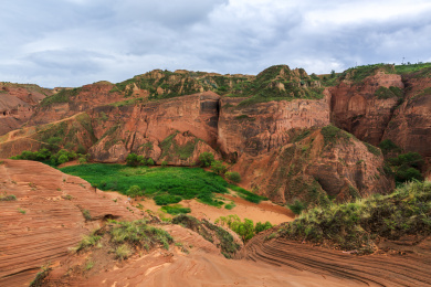 靖边龙洲丹霞波浪谷