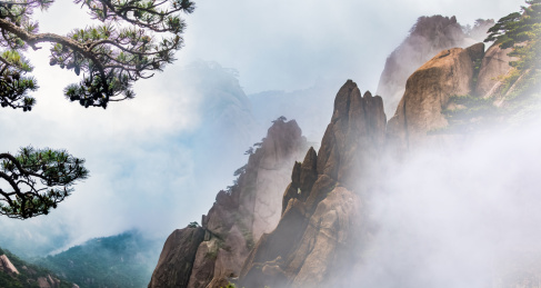 安徽省黄山市黄山风景区天海大峡谷自然景观