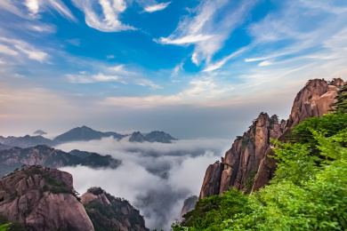 安徽省黄山市黄山风景区天海大峡谷自然景观