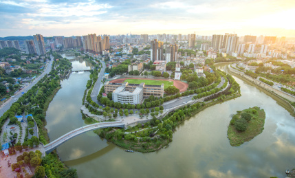 湖南邵阳城市日落