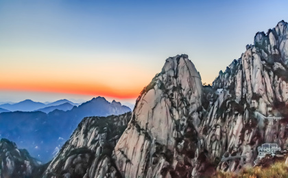安徽省黄山市黄山风景区莲蕊峰自然景观