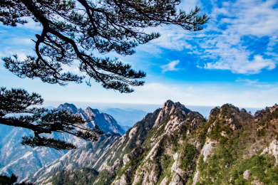 安徽省黄山市黄山风景区天海大峡谷自然景观 