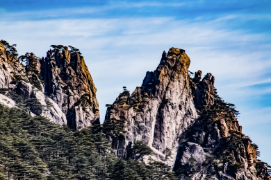 安徽省黄山市黄山风景区天海大峡谷自然景观 