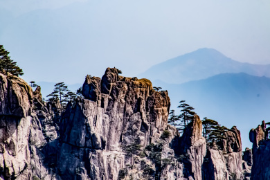 安徽省黄山市黄山风景区天海大峡谷自然景观 