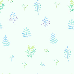 手绘水彩花草图案素材