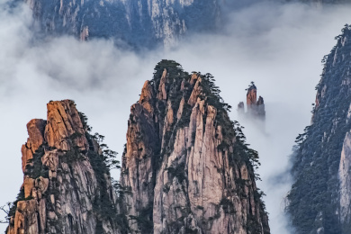 安徽省黄山市黄山风景区天海大峡谷自然景观