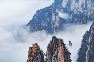 安徽省黄山市黄山风景区天海大峡谷自然景观