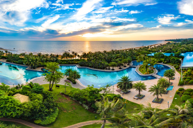 中国海南省临高县临高角滨海日出