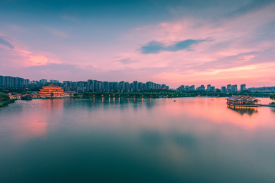 西安城市风光名胜古迹大雁塔曲江南湖紫云楼