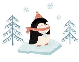 可爱小企鹅插画