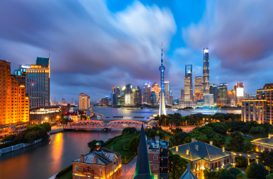 上海城市建筑夜景风光