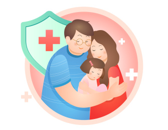 保险 家人 插画