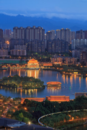 西安曲江池夕阳