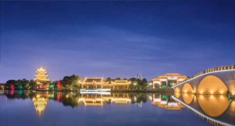 江西抚州梦湖夜景