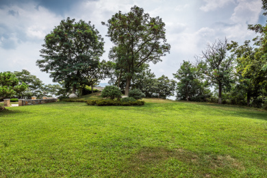 刘公岛的蓝天白云绿树草坪风光
