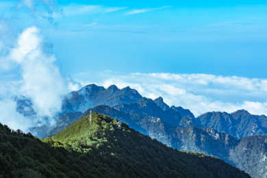 陕西秦岭太白山国家森林公园日出日落云海风光