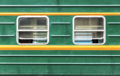 老式绿皮火车特写