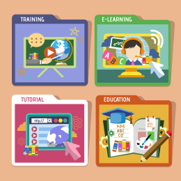 数码学习平面插图素材设计