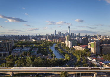 北京城市风光和高速铁路
