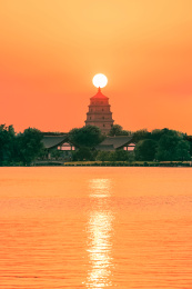 西安城市风光名胜古迹大雁塔大慈恩寺南湖大唐芙蓉园