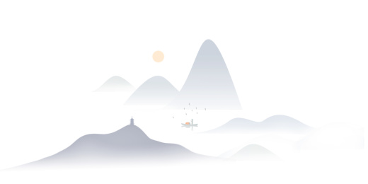 日出东山现代水墨画