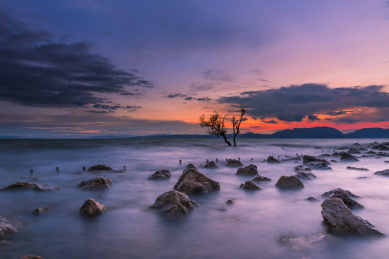 云南昆明滇池落日风光