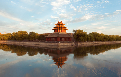 蓝天下的故宫角楼