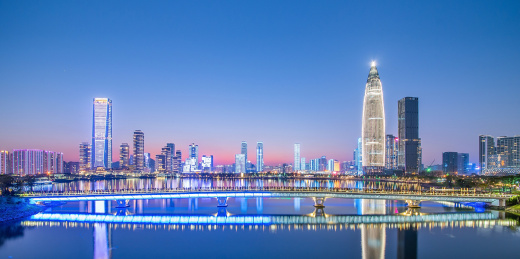 深圳湾后海CBD夜景天际线