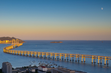 大连星海湾傍晚风光