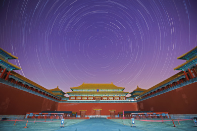北京故宫午门星轨