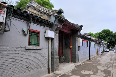 北京传统建筑四合院金柱大门