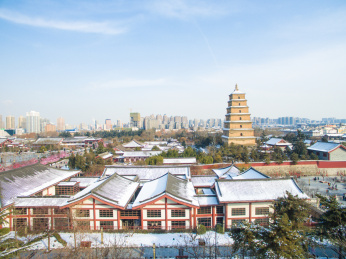 航拍西安大雁塔