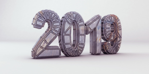 2019年3d数字背景插图