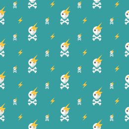 扁平化骷髅闪电无缝背景