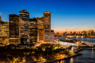 纽约曼哈顿日出日落城市风光