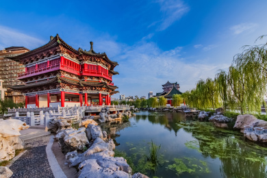 江西省南昌市滕王阁景区园林建筑  