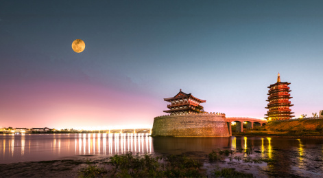 洛阳朱樱夕照夜景