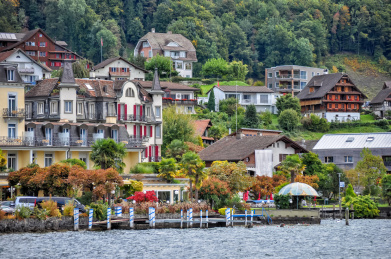 瑞士琉森湖风光