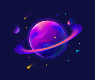 AI渐变星球宇宙